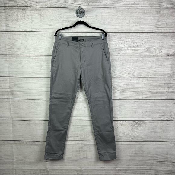 DKNY Men's Bedford Stretch Straight Gray Dress Chino Pants Size 33x32 - Picture 1 of 9